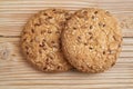 Vegan crunchy cookies with sunflower, flax seeds and sesame seeds . Macro view