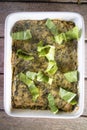 Vegan cuisine, Savory pie with chickpea flour and chard