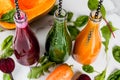 Colorful vegetable smoothies