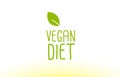 vegan diet green leaf text concept logo icon design
