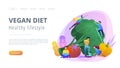 Vegan diet and healthy lifestyle landing page.