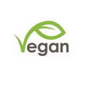 Vegan diet logo with leaf icon Royalty Free Stock Photo