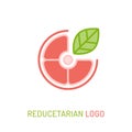 Vegan diet, reducetarians promotional logo. Editable vector illustration