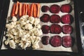 Vegan Dinner Carrots Beet Cauliflower Royalty Free Stock Photo