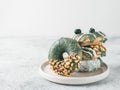 Vegan donuts topped spirulina glaze Royalty Free Stock Photo