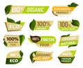 Vegan emblem. Fresh nature product badge, healthy vegetarian food products sticker and natural ecological foods labels