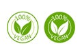 Vegan emblem. Vegan, great design for any purposes. Logo, symbol & background. Eco friendly vector illustration. Natural product.