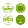 Vegan emblem. Round logo. Vector logo. Natural product. Natural leaf icon. Vegan emblem. Healthy fresh nutrition. Healthy