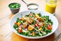 vegan falafel bowl with tahini and kale