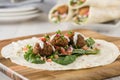 Vegan Falafel Wrap With Salsa Royalty Free Stock Photo