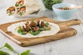 Vegan Falafel Wrap With Salsa Royalty Free Stock Photo