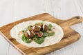 Vegan Falafel Wrap With Salsa Royalty Free Stock Photo