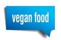 Vegan food blue 3d speech bubble Royalty Free Stock Photo