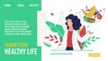 Vegan Food for Healthy Life Promoting Landing Page