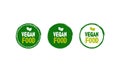 Vegan food logo label isolated on white background. Vector Royalty Free Stock Photo