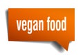 Vegan food orange 3d speech bubble Royalty Free Stock Photo