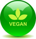 Vegan food seal button logo Royalty Free Stock Photo