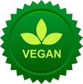 Vegan food seal stamp logo Royalty Free Stock Photo