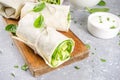 Vegan fresh tortilla wraps with vegetable