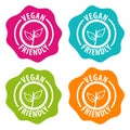 Vegan friendly Badges on white Background