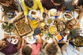 Vegan friends eating healthy dinner