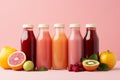 Vegan fruit healthy fresh raw organic food health drink juice bottle smoothie diet Royalty Free Stock Photo