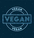 Vegan. Glowing round badge.