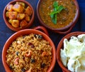 Vegan and gluten-free Sindhi meals Royalty Free Stock Photo