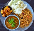 Vegan and gluten-free Sindhi thaali meal