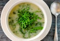 Vegan glutenfree Potato leek soup Royalty Free Stock Photo