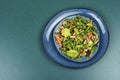 Vegan green asparagus and mushroom salad Royalty Free Stock Photo