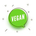 Vegan green speech bubble icon. Plant-based lifestyle veganism healthy diet. Vegan ecological icon.