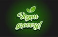 Vegan grocery text logo icon design