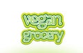vegan grocery word text logo icon typography design