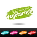 Vegan guarantee Banner set - German Translation: Garantiert vegetarisch Royalty Free Stock Photo