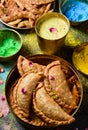 Vegan gujiya or karanji Royalty Free Stock Photo