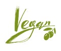 Vegan handwritten lettering logo