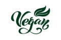 Vegan. Handwritten lettering for restaurant, cafe menu. Vector elements for labels. Vector illustration, food design