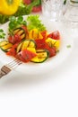Vegan Healthy appetizer of grilled roast vegetables