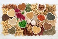 Vegan Healthy Heart Food High in Essential Fatty Acids Royalty Free Stock Photo