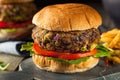 Vegan Homemade Portabello Mushroom Black Bean Burger