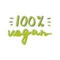 Vegan icon design. Vegetarian food diet vector illustration. Handwritten text