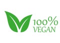 Vegan icon. Ecology organic logos labels, tags. Green leaf. White background. Vector illustration. EPS 10 Royalty Free Stock Photo