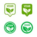 Vegan icon set. Bio, Ecology, Organic logos and icon, label, tag. Royalty Free Stock Photo