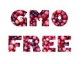 Vegan inscription text. Real cranberry. Isolated png