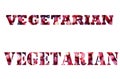 Vegan inscription text. Real cranberry. Isolated png