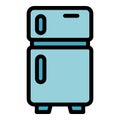 Vegan kitchen fridge icon vector flat