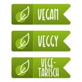 Vegan Label und Vegetarisch Banner Set. Royalty Free Stock Photo