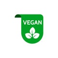 Vegan labels. Vegetarian 100 percent tags. Vector veggie tags for healthy product market or opganic shop.