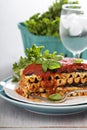 Vegan lasagna with eggplant and tofu Royalty Free Stock Photo